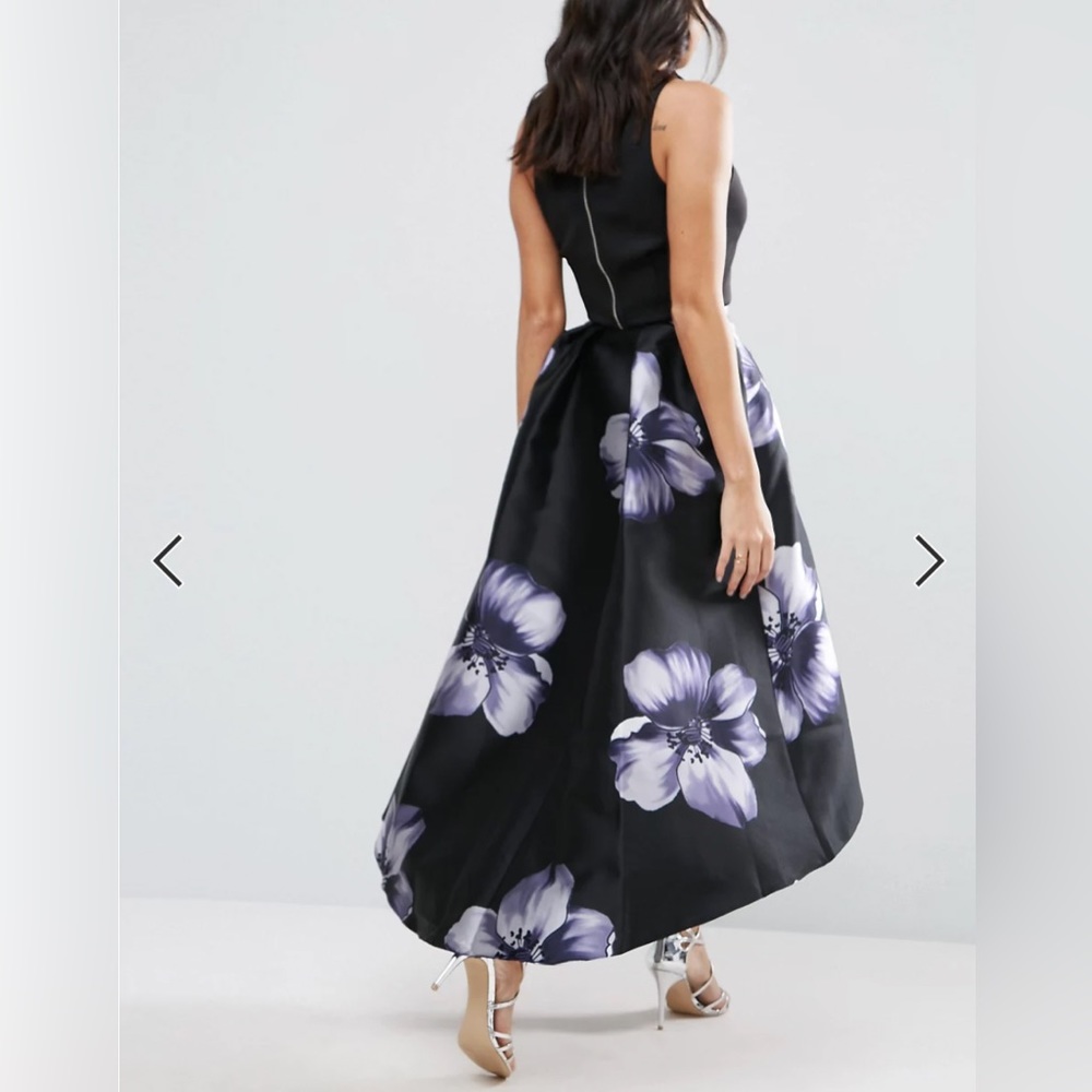 ASOS Jessica Wright Dip Hem Floral Midi Skirt | Size 2 - Picture 9 of 9